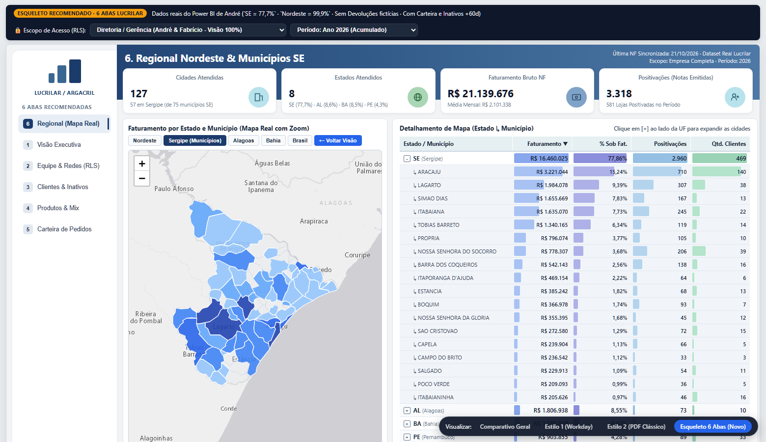 Zoom nos Municípios de Sergipe